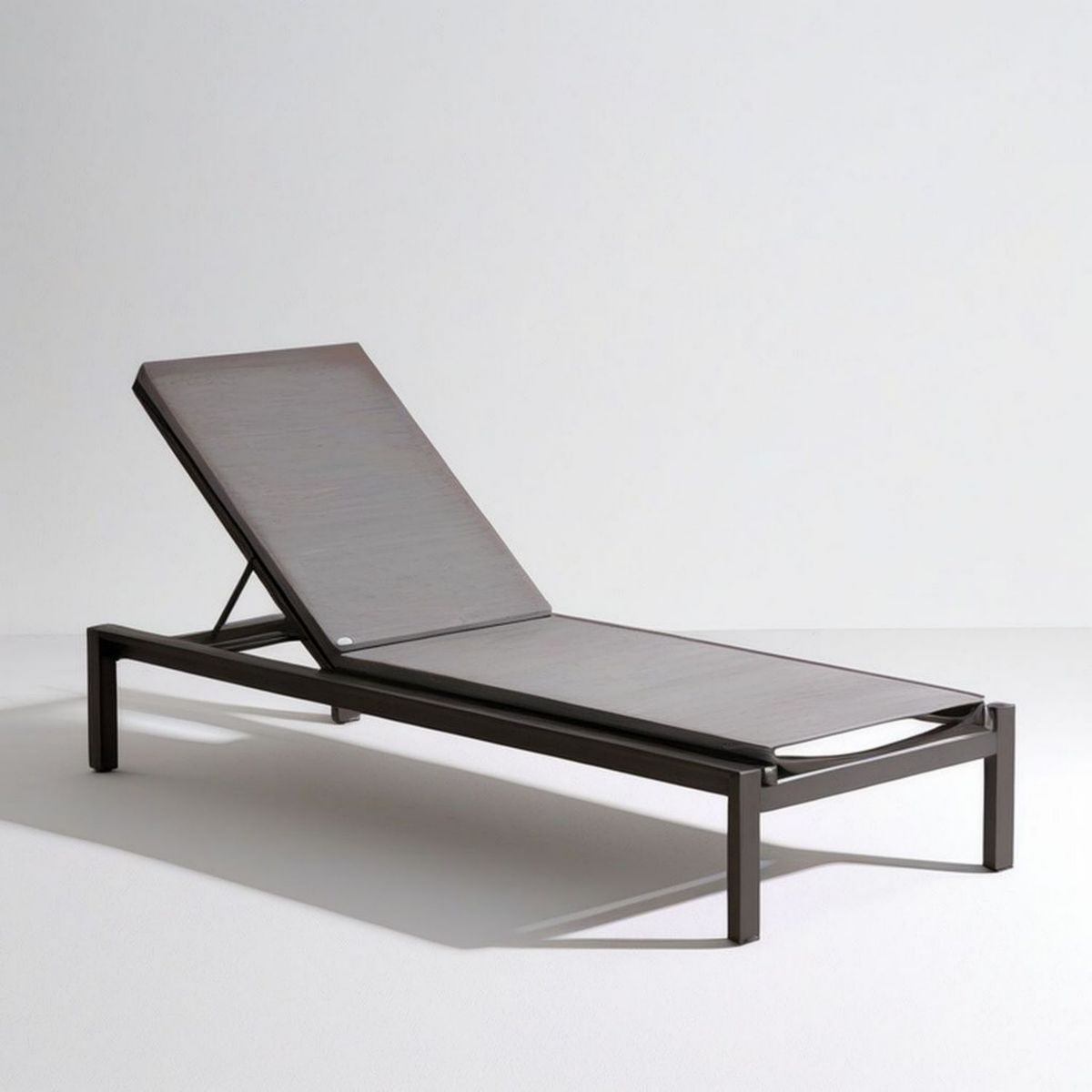 Verstellbare Gartenliege aus Aluminium und Textilgewebe, Grau/Anthrazit, 200 x 70 x 35 cm